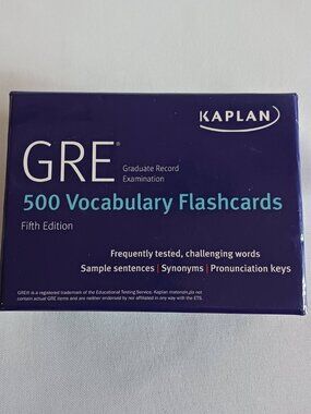 Kaplan GRE Exam Vocabulary In A Box 5th Edition 500 Words Flash Cards